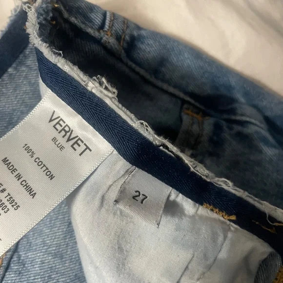 Vervet distressed raw hem wide leg jeans - Picture 14 of 15